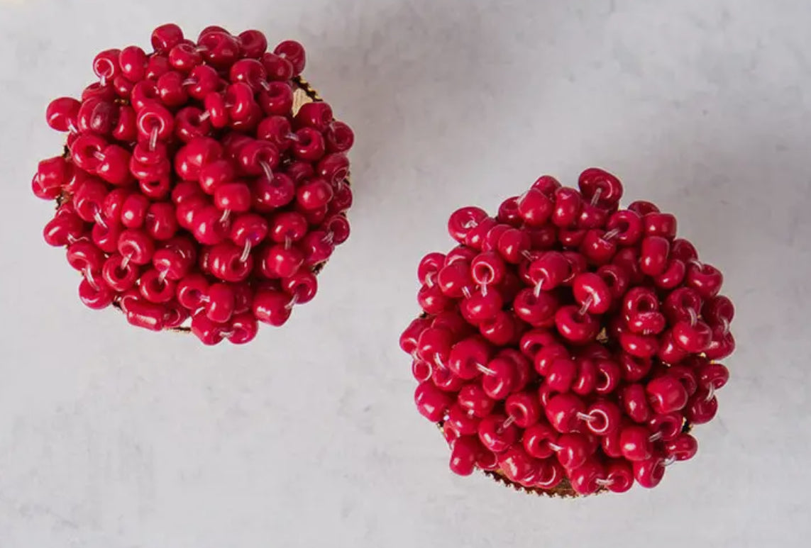Red beaded earrings