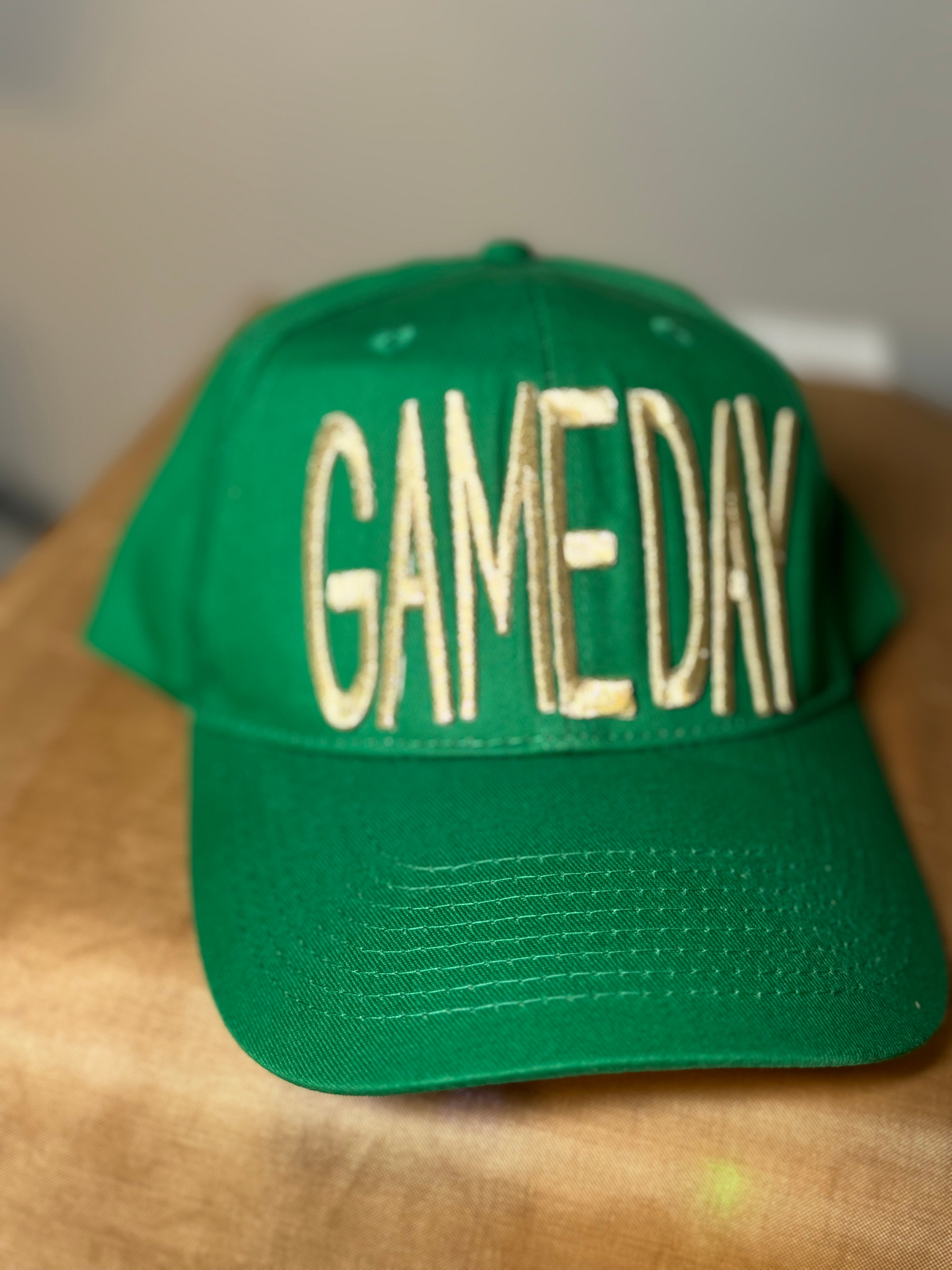 Green and Gold Game Day hat